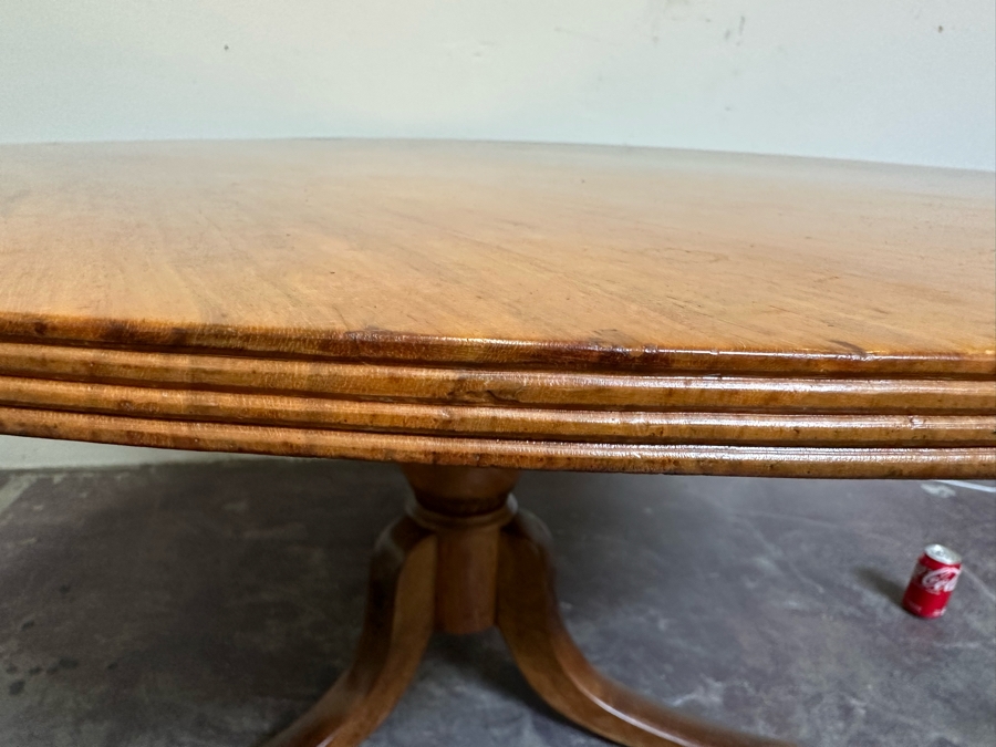Stunning Antique Hand Carved Wooden Tripod Tilt Top Table See Photos For Details 57.5R X 30H Estimate $2,500 [Photo 25]