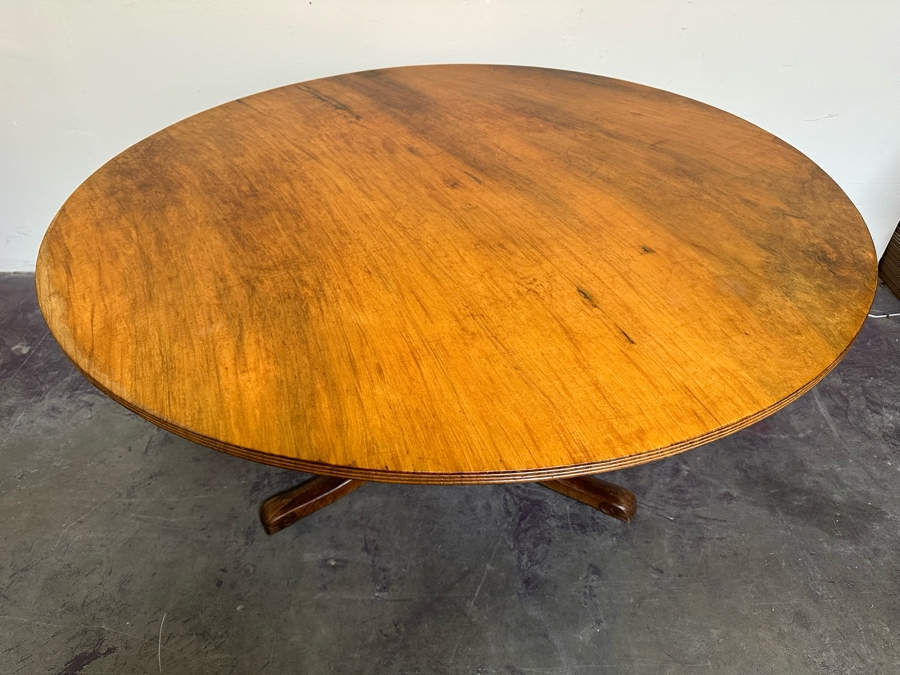 Stunning Antique Hand Carved Wooden Tripod Tilt Top Table See Photos For Details 57.5R X 30H Estimate $2,500 [Photo 21]