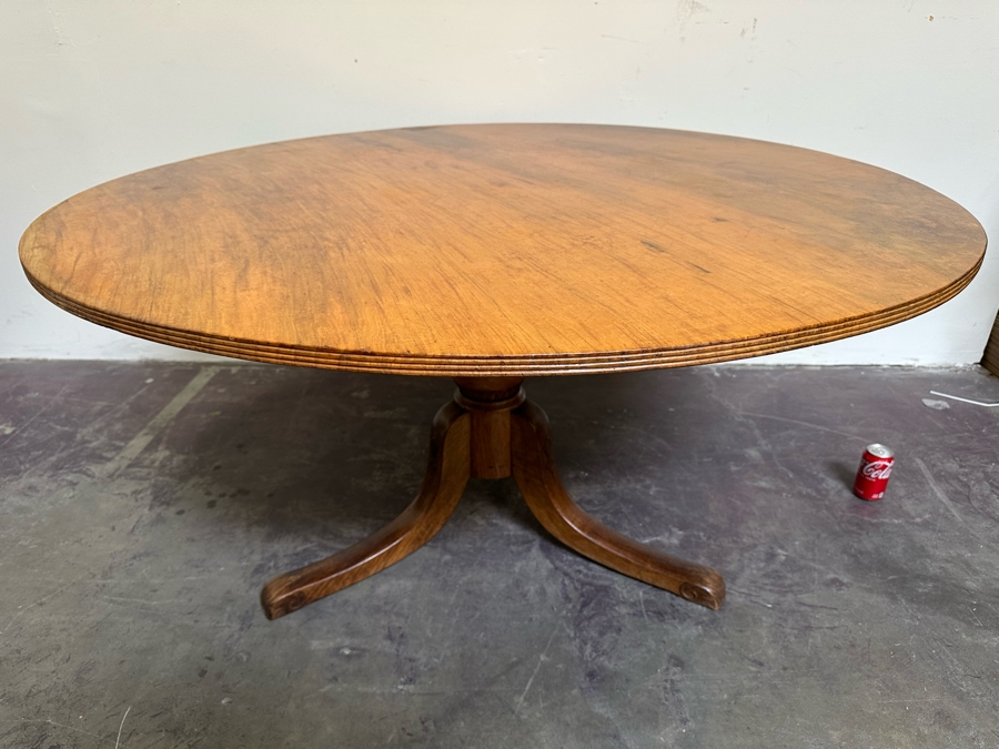 Stunning Antique Hand Carved Wooden Tripod Tilt Top Table See Photos For Details 57.5R X 30H Estimate $2,500 [Photo 20]