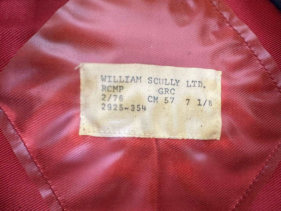 Royal Canadian Mounted Police Hat William Scully Ltd 7 1/8