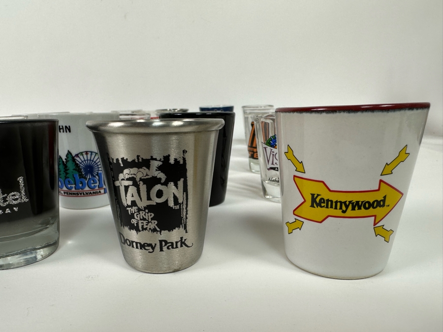 Collection Of Themed Shot Glasses Mainly From Various Amusement Parks / Roller Coasters - See Photos 47+ Shot Glasses [Photo 9]