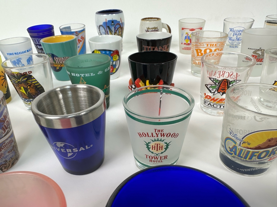 Collection Of Themed Shot Glasses Mainly From Various Amusement Parks / Roller Coasters - See Photos 47+ Shot Glasses [Photo 12]