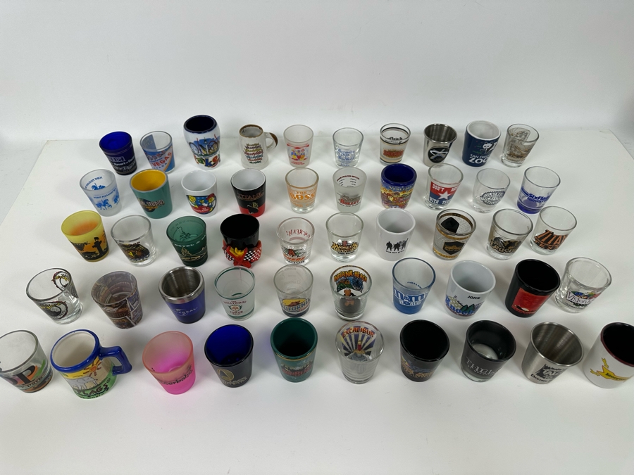 Collection Of Themed Shot Glasses Mainly From Various Amusement Parks / Roller Coasters - See Photos 47+ Shot Glasses [Photo 4]