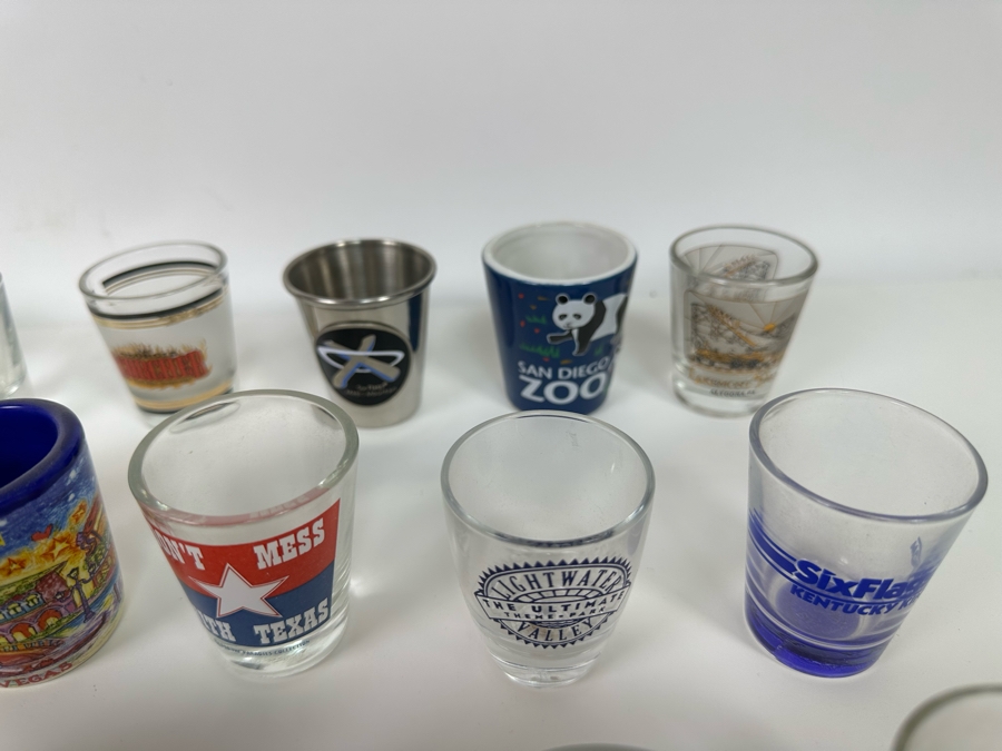 Collection Of Themed Shot Glasses Mainly From Various Amusement Parks / Roller Coasters - See Photos 47+ Shot Glasses [Photo 18]