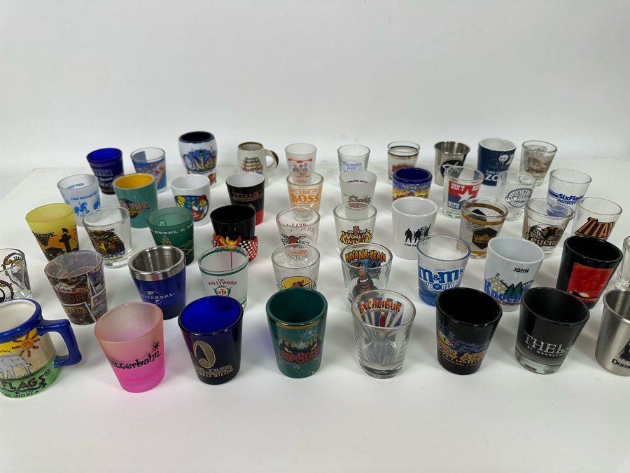 Collection Of Themed Shot Glasses Mainly From Various Amusement Parks / Roller Coasters - See Photos 47+ Shot Glasses [Photo 3]