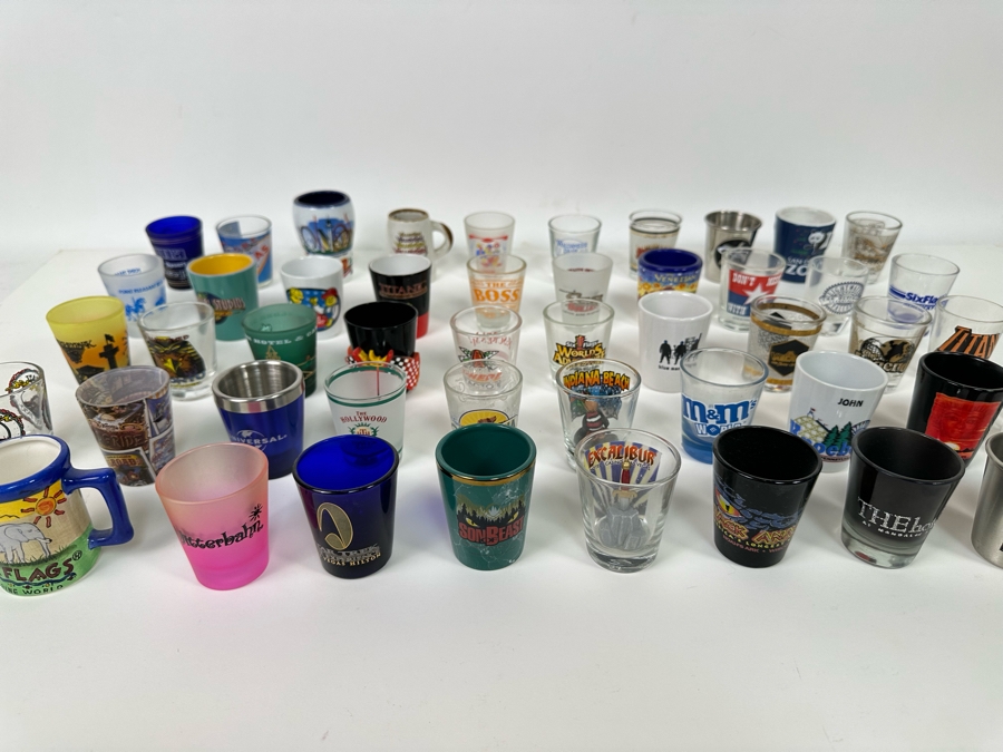 Collection Of Themed Shot Glasses Mainly From Various Amusement Parks / Roller Coasters - See Photos 47+ Shot Glasses [Photo 2]