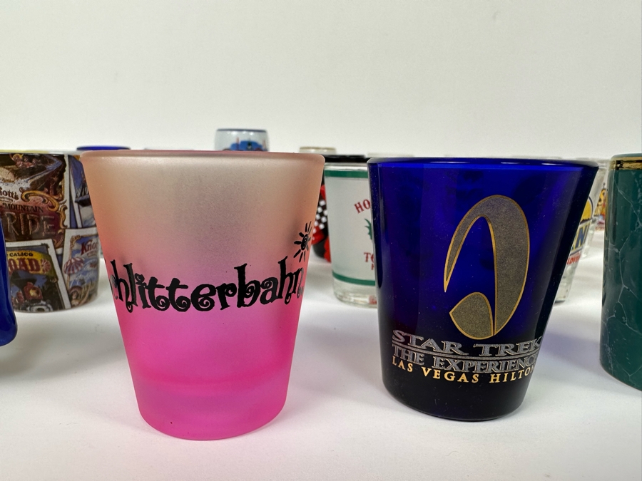 Collection Of Themed Shot Glasses Mainly From Various Amusement Parks / Roller Coasters - See Photos 47+ Shot Glasses [Photo 6]