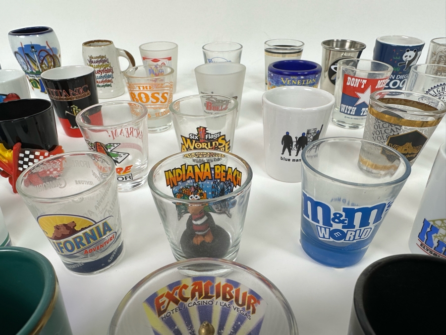 Collection Of Themed Shot Glasses Mainly From Various Amusement Parks / Roller Coasters - See Photos 47+ Shot Glasses [Photo 11]