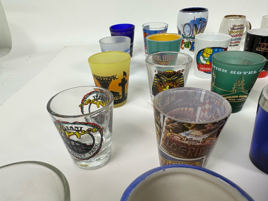 Collection Of Themed Shot Glasses Mainly From Various Amusement Parks / Roller Coasters - See Photos 47+ Shot Glasses [Photo 13]