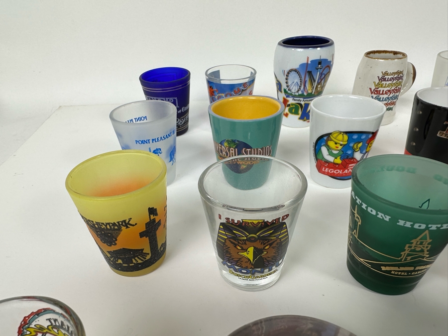 Collection Of Themed Shot Glasses Mainly From Various Amusement Parks / Roller Coasters - See Photos 47+ Shot Glasses [Photo 14]