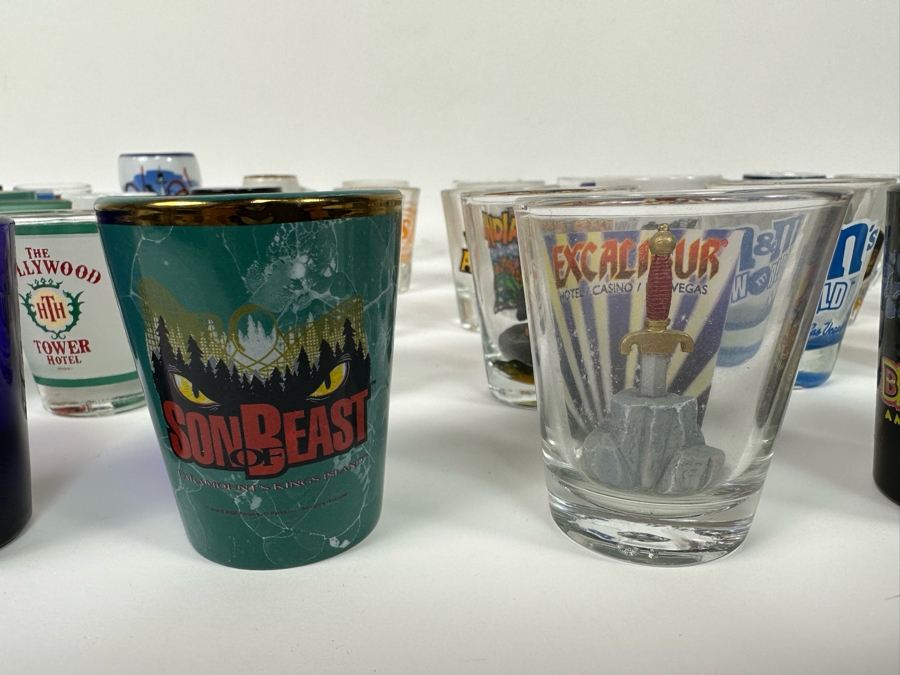 Collection Of Themed Shot Glasses Mainly From Various Amusement Parks / Roller Coasters - See Photos 47+ Shot Glasses [Photo 7]