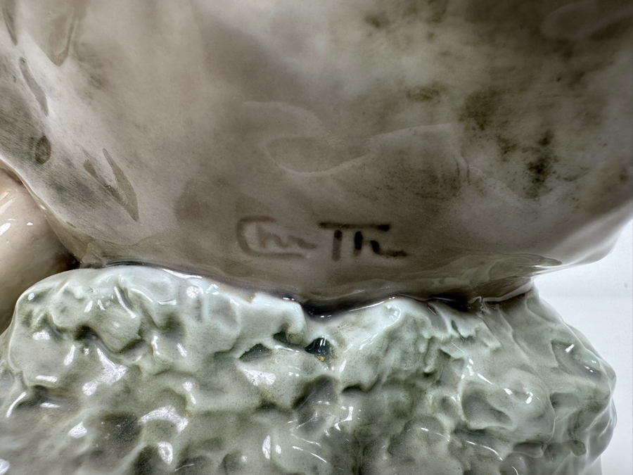 Royal Copenhagen Denmark Porcelain Figurine Shepherd Boy On Rock 1659 6.5W X 8D X 12H Estimate $350 [Photo 10]