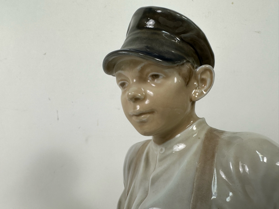 Royal Copenhagen Denmark Porcelain Figurine Shepherd Boy On Rock 1659 6.5W X 8D X 12H Estimate $350 [Photo 7]