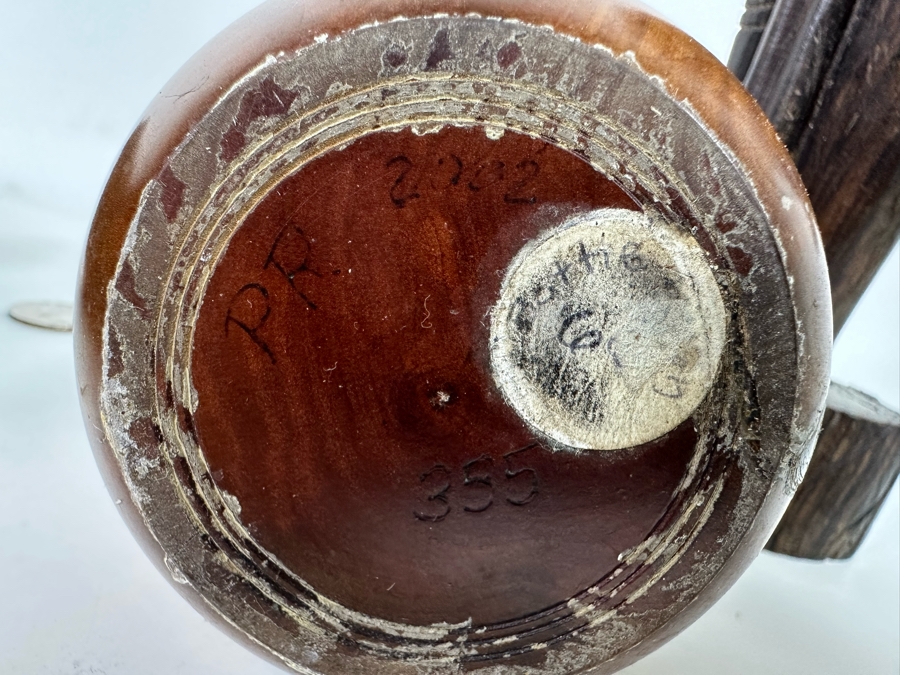 Organic Wood Sculpture 7H (L), Turned Wooden Signed Vase 7.5H (M) And Carved Wooden African Bust 9H (R)  [Photo 10]