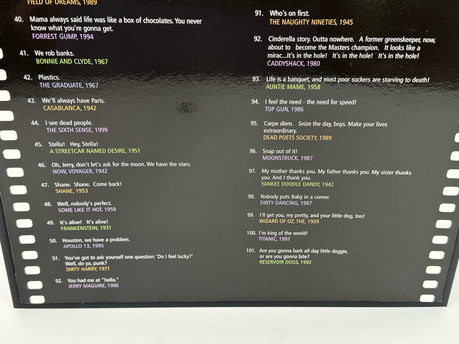 101 Greatest Movie Quotes Wall Hanging [Photo 8]