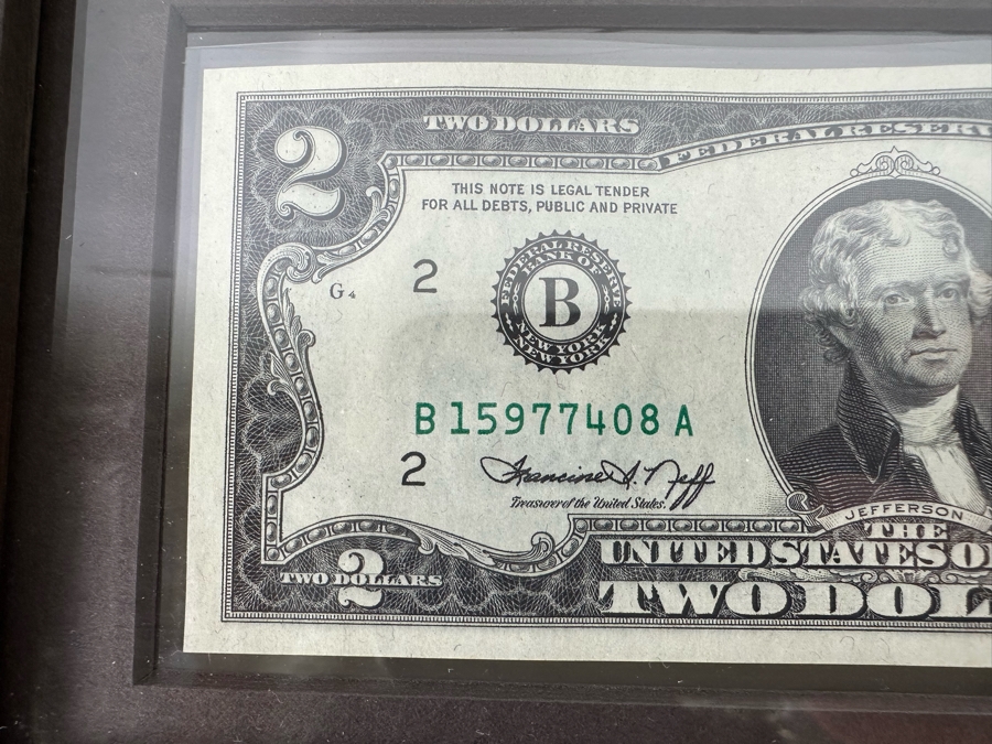 Framed 1976 2 Dollar Bill First Day Of Issue California Stamp [Photo 6]