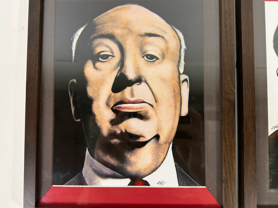 Pair Of Hand Signed Chuck Hodi Framed Prints Of Alfred Hitchcock And Norman Bates Of Psycho 10.5 X 13 [Photo 4]