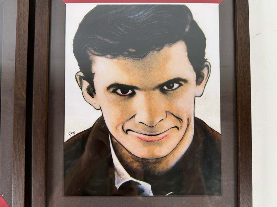 Pair Of Hand Signed Chuck Hodi Framed Prints Of Alfred Hitchcock And Norman Bates Of Psycho 10.5 X 13 [Photo 6]