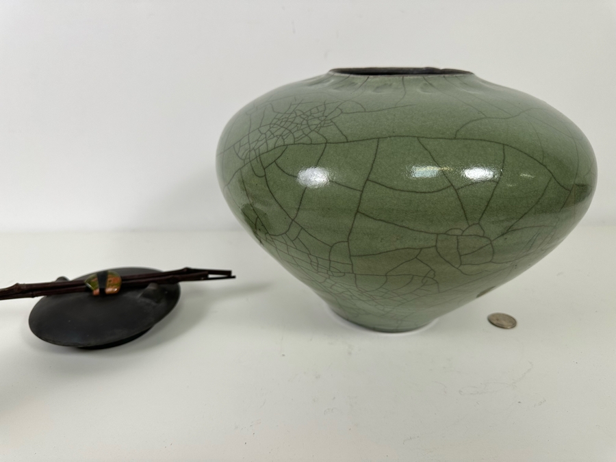 John Dodero (B. 1946, Chicago) Raku Art Pottery Urn 12W X 10H Estimate $400 [Photo 11]