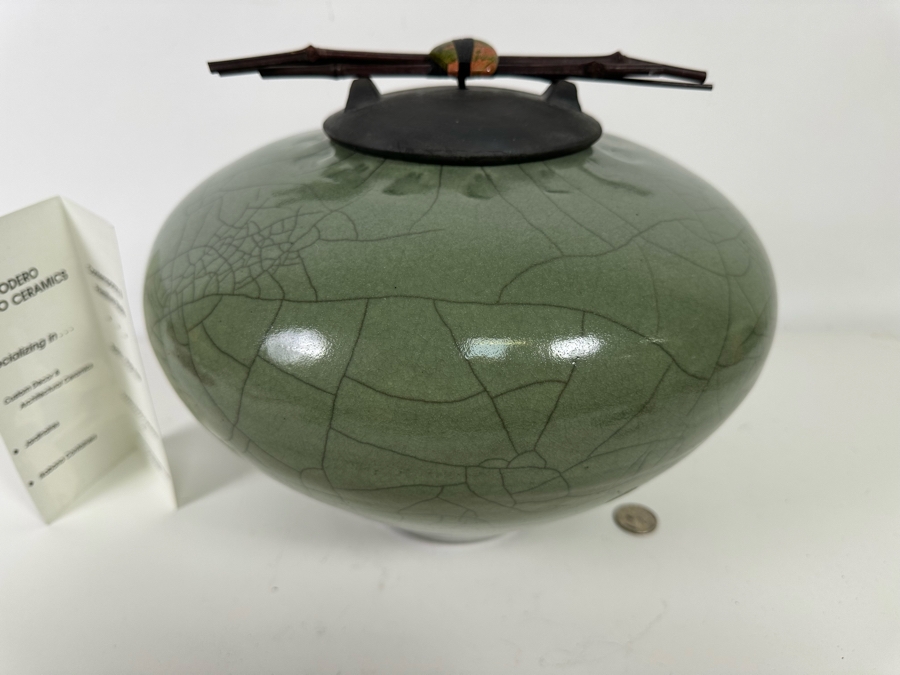 John Dodero (B. 1946, Chicago) Raku Art Pottery Urn 12W X 10H Estimate $400 [Photo 6]