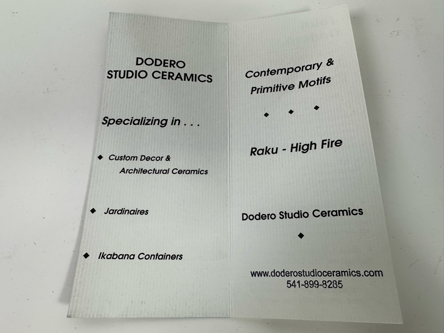 John Dodero (B. 1946, Chicago) Raku Art Pottery Urn 12W X 10H Estimate $400 [Photo 13]