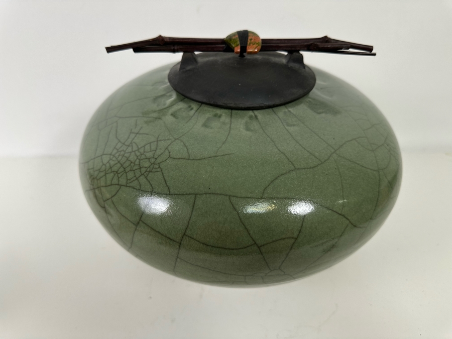 John Dodero (B. 1946, Chicago) Raku Art Pottery Urn 12W X 10H Estimate $400 [Photo 8]