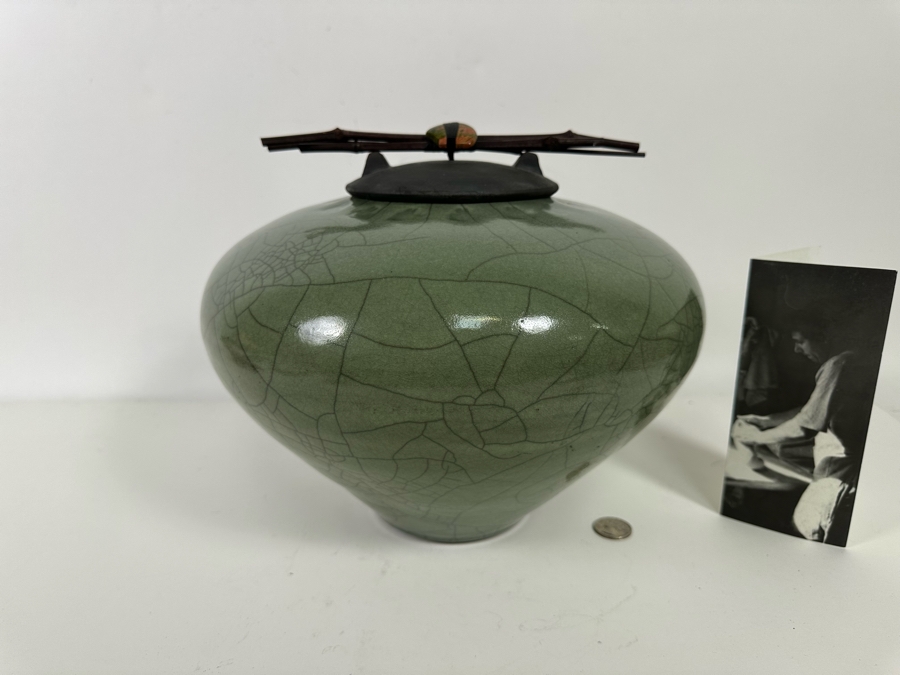 John Dodero (B. 1946, Chicago) Raku Art Pottery Urn 12W X 10H Estimate $400 [Photo 4]