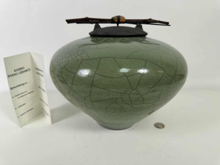 John Dodero (B. 1946, Chicago) Raku Art Pottery Urn 12W X 10H Estimate $400 [Photo 5]