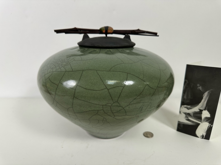 John Dodero (B. 1946, Chicago) Raku Art Pottery Urn 12W X 10H Estimate $400 [Photo 3]