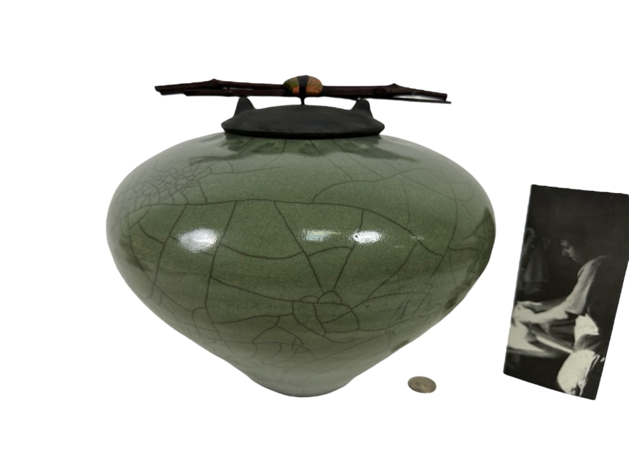 John Dodero (B. 1946, Chicago) Raku Art Pottery Urn 12W X 10H Estimate $400 [Photo 2]