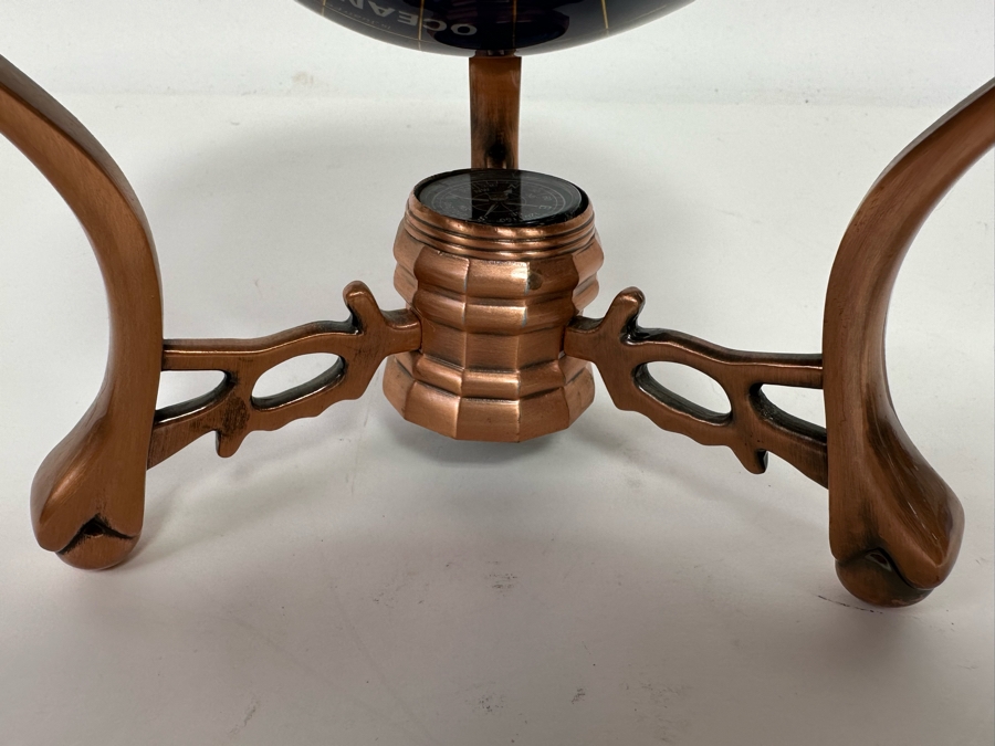 Small Inlaid Semi-Precious Stone Globe 7W X 8H [Photo 4]