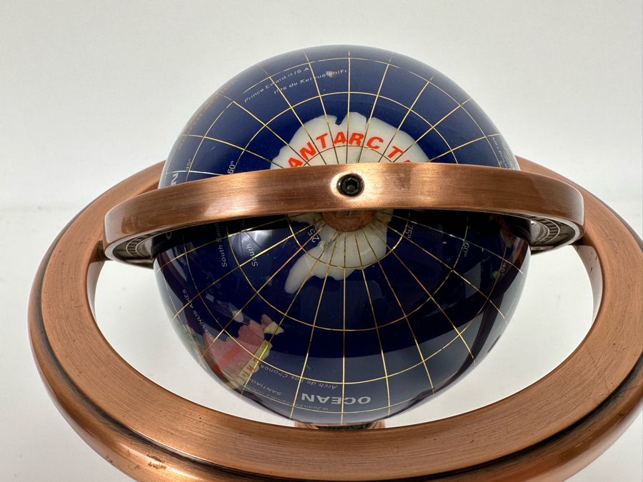 Small Inlaid Semi-Precious Stone Globe 7W X 8H [Photo 5]