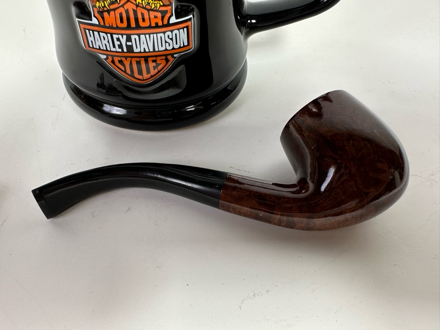 Vintage Harley-Davidson Motorcycles Polic Zippo Lighter, Wooden Smoking Pipe And Harley-Davidson Coffee Mug [Photo 6]