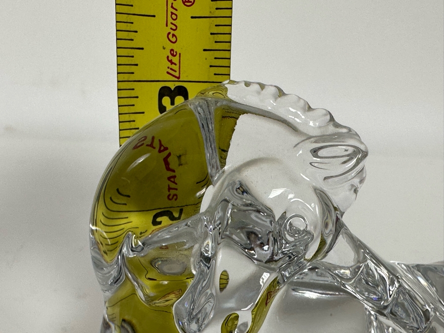 Baccarat France Crystal Unicorn Horse Figurine Slight Chip In Back - See Photos 4.5W X 3H [Photo 13]