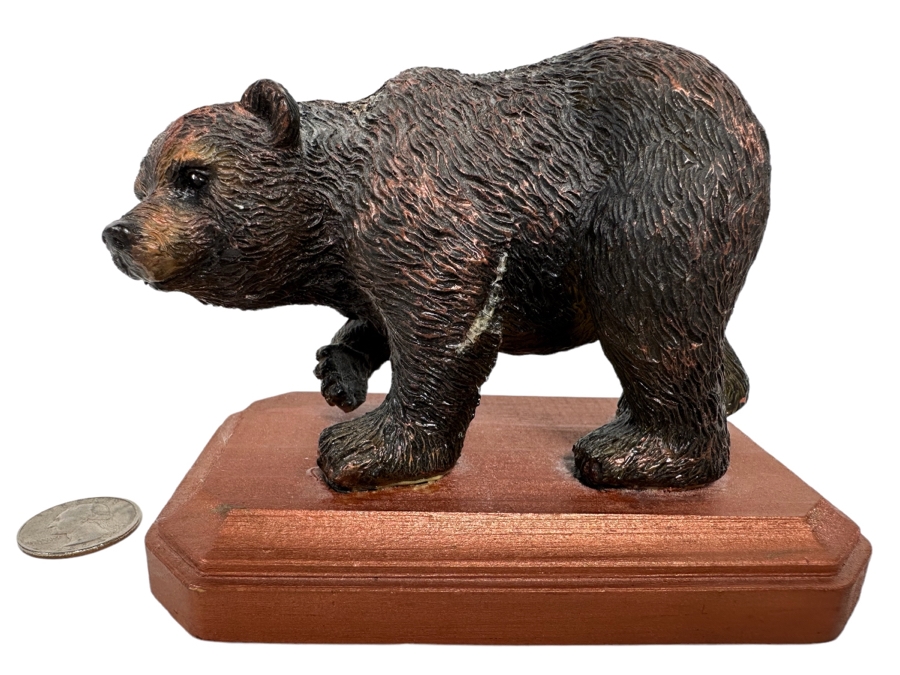 Carved Wooden Bear Sculpture Signed Lee 2011 5W X 4H [Photo 1]