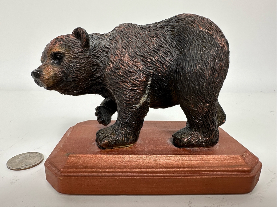 Carved Wooden Bear Sculpture Signed Lee 2011 5W X 4H [Photo 3]