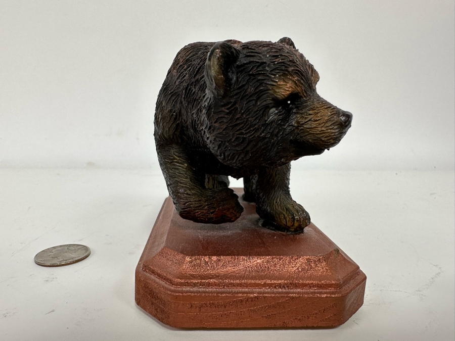 Carved Wooden Bear Sculpture Signed Lee 2011 5W X 4H [Photo 5]