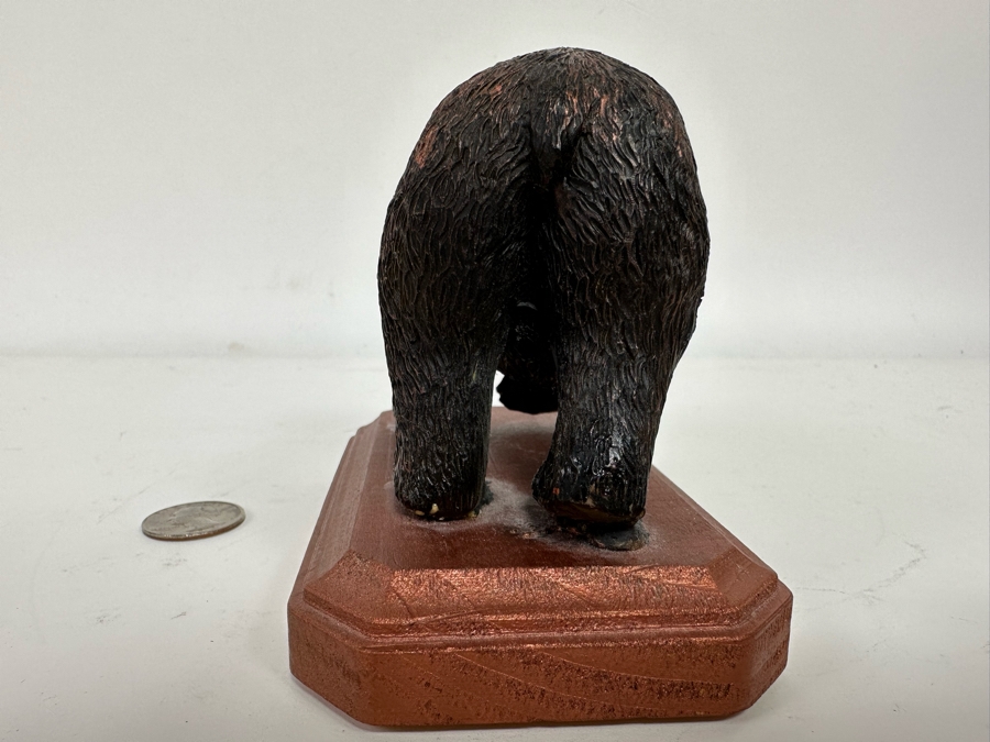 Carved Wooden Bear Sculpture Signed Lee 2011 5W X 4H [Photo 7]