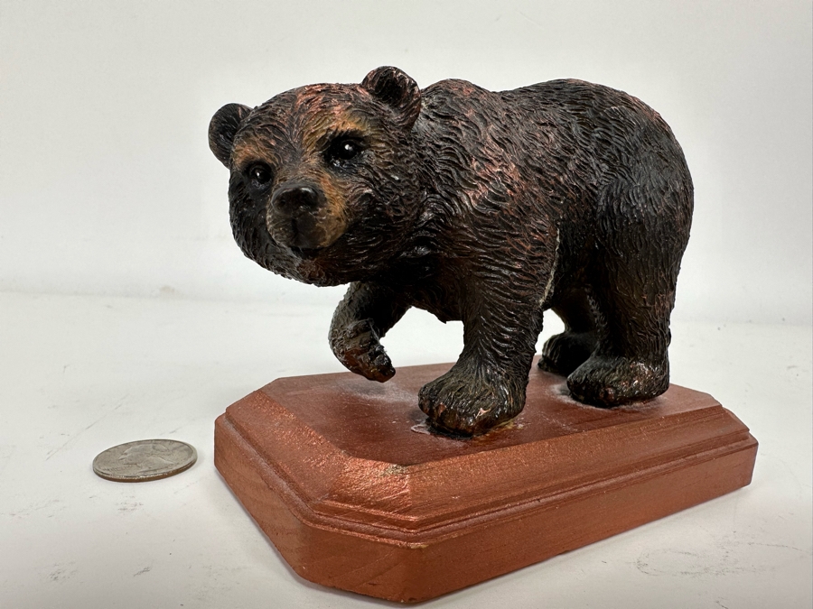 Carved Wooden Bear Sculpture Signed Lee 2011 5W X 4H [Photo 4]