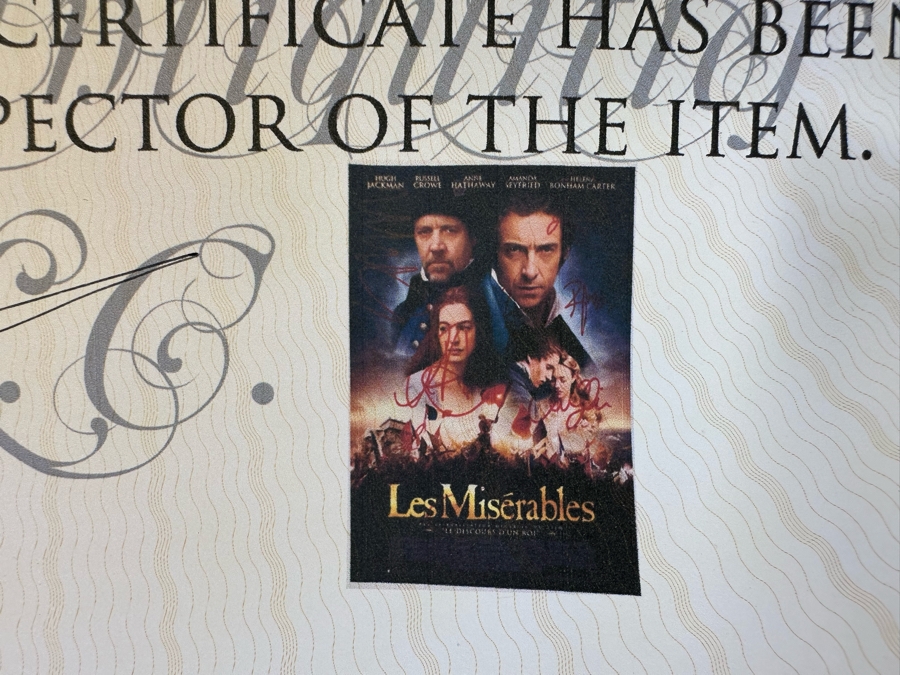 Signed Les Miserables Movie Poster Signed By The Actors: Hugh Jackman, Russell Crowe, Anne Hathaway, Amanda Seyfried And More With Cert 11 X 17 - See Photos  [Photo 15]