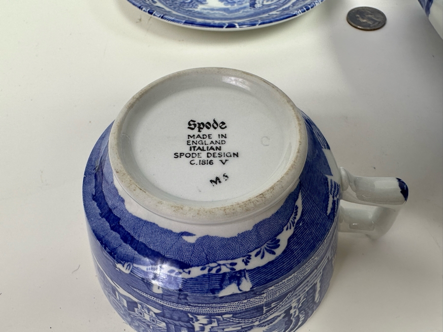 Italian Spode Design C. 1816 Made In England 16' Platter, Coffee Pot And Pair Of Cups And Saucers [Photo 12]