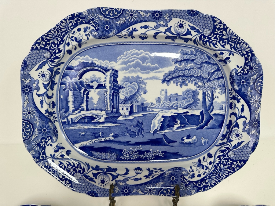 Italian Spode Design C. 1816 Made In England 16' Platter, Coffee Pot And Pair Of Cups And Saucers [Photo 10]
