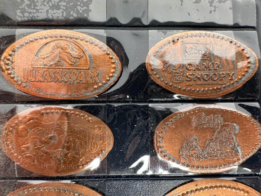 (3) Lincoln-Kennedy Pennies And Souvenir Pressed Penny Collection Of Elongated Pennies From Various Amusement Parks Including Disneyland, Knotts Berry Farm & Sea World - See Photos [Photo 11]