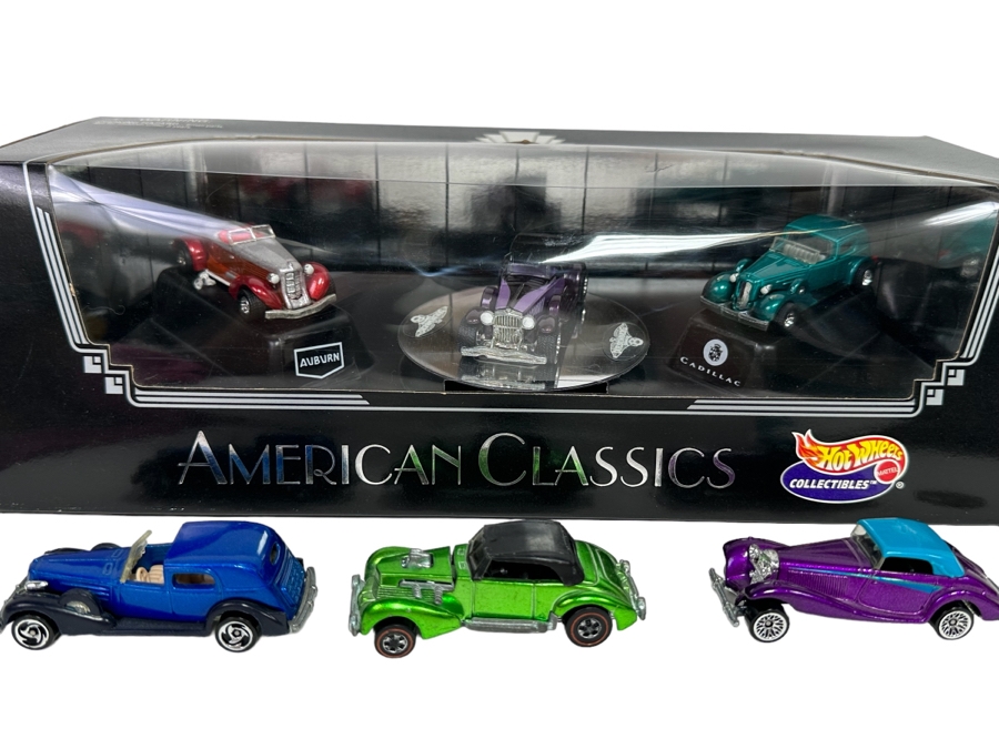 Limited Edition Hot Wheels American Classics Cars New In Box Plus Hot Wheels Red Line Classic Cord & Two Hot Wheels Cars