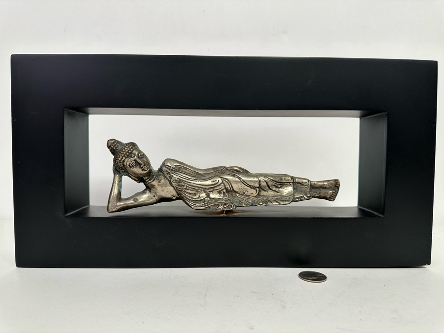 Metal Reclining Buddha Sculpture Wall Decor 15.5W X 8H X 2.25D [Photo 3]