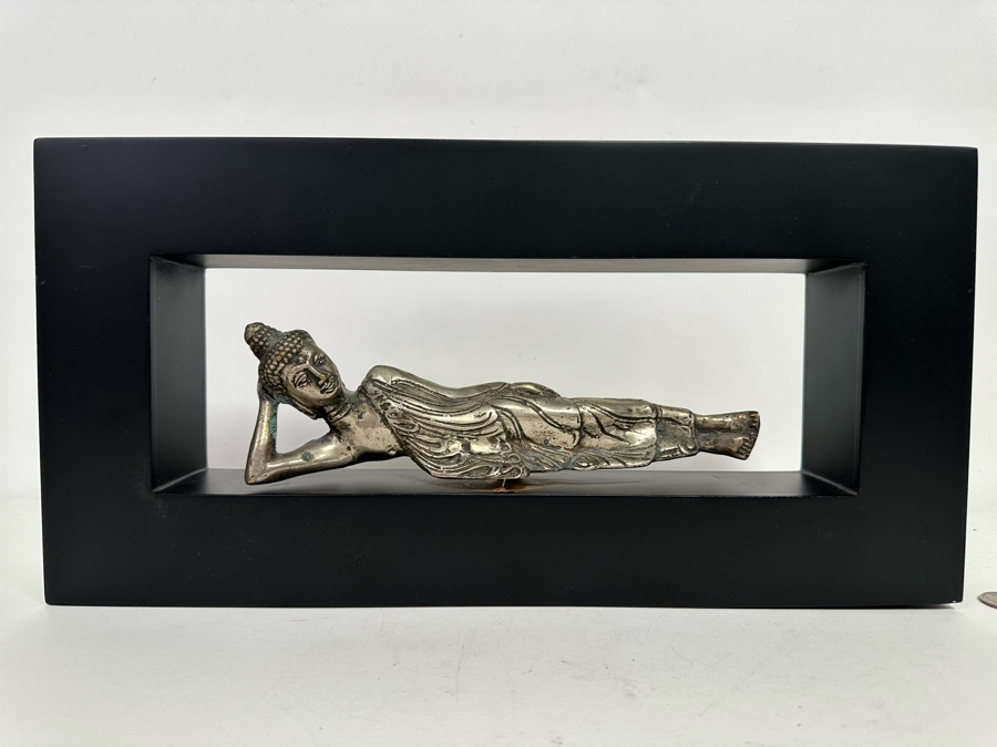 Metal Reclining Buddha Sculpture Wall Decor 15.5W X 8H X 2.25D [Photo 2]
