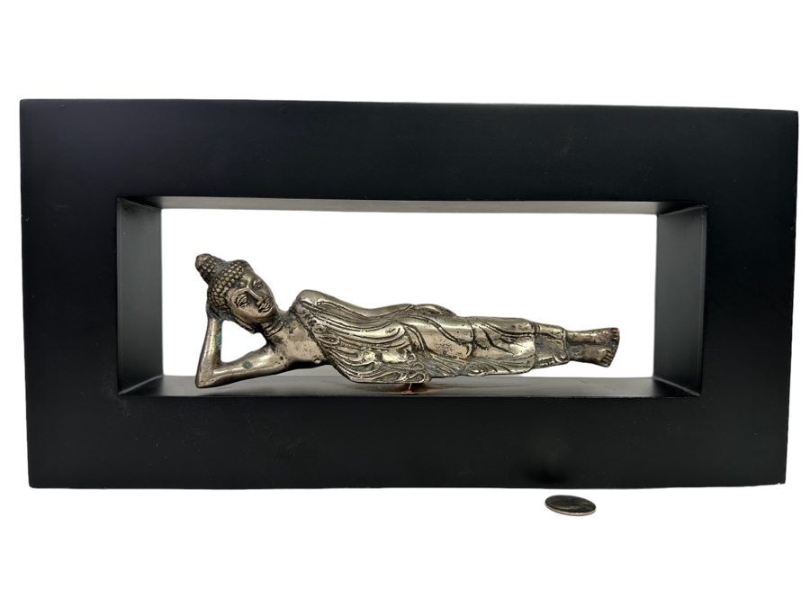 Metal Reclining Buddha Sculpture Wall Decor 15.5W X 8H X 2.25D