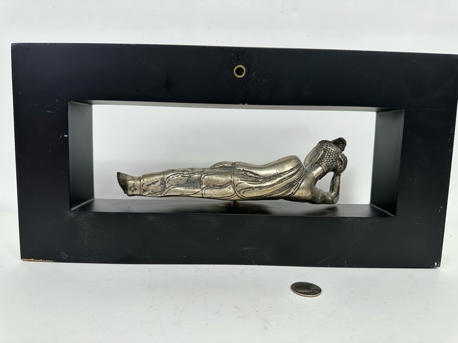 Metal Reclining Buddha Sculpture Wall Decor 15.5W X 8H X 2.25D [Photo 6]