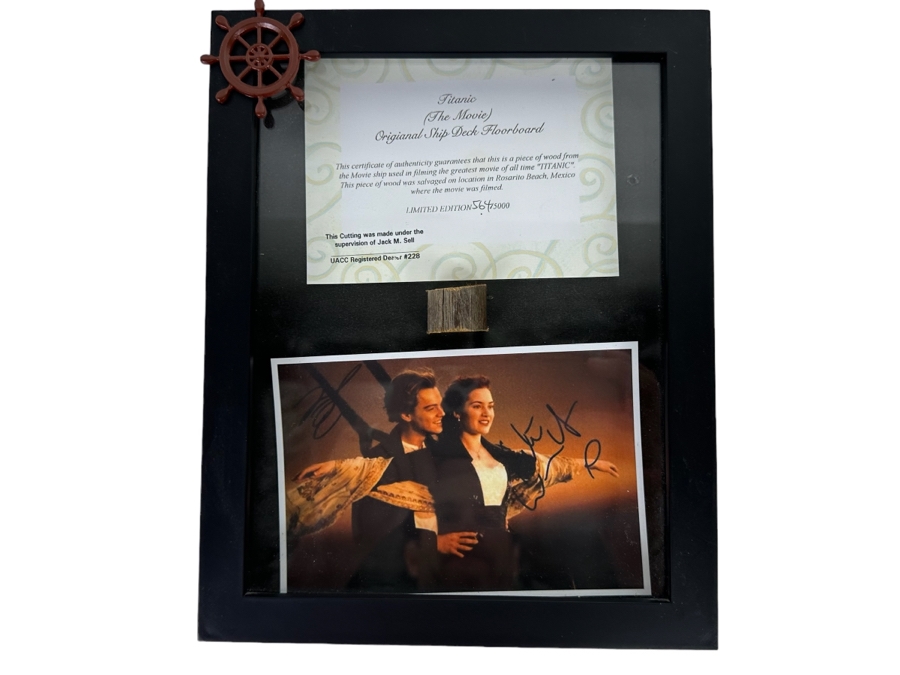 Original Ship Deck Floorboard From The Movie Titanic Limited Edition With Cert Framed 8 X 10