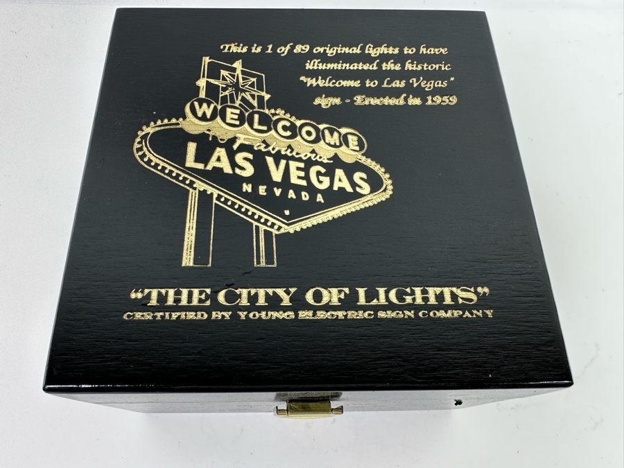 Light Bulb That Illuminated The Historic World Famous Sign 'Welcome To Fabulous Las Vegas Nevada' On Wednesday, July 4, 2012 Limited Edition 10 of 89 With Cert And Presentation Box [Photo 2]